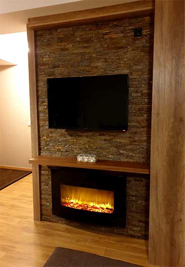 Fireplace and flat-screen TV